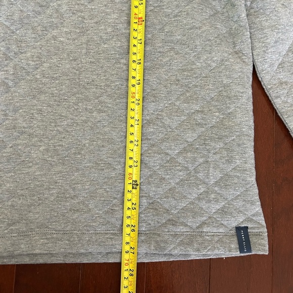 Perry Ellis Mens XL Gray Quilted 1/4 Snap Long Sleeve Mock Neck Pullover Sweater - Picture 5 of 9